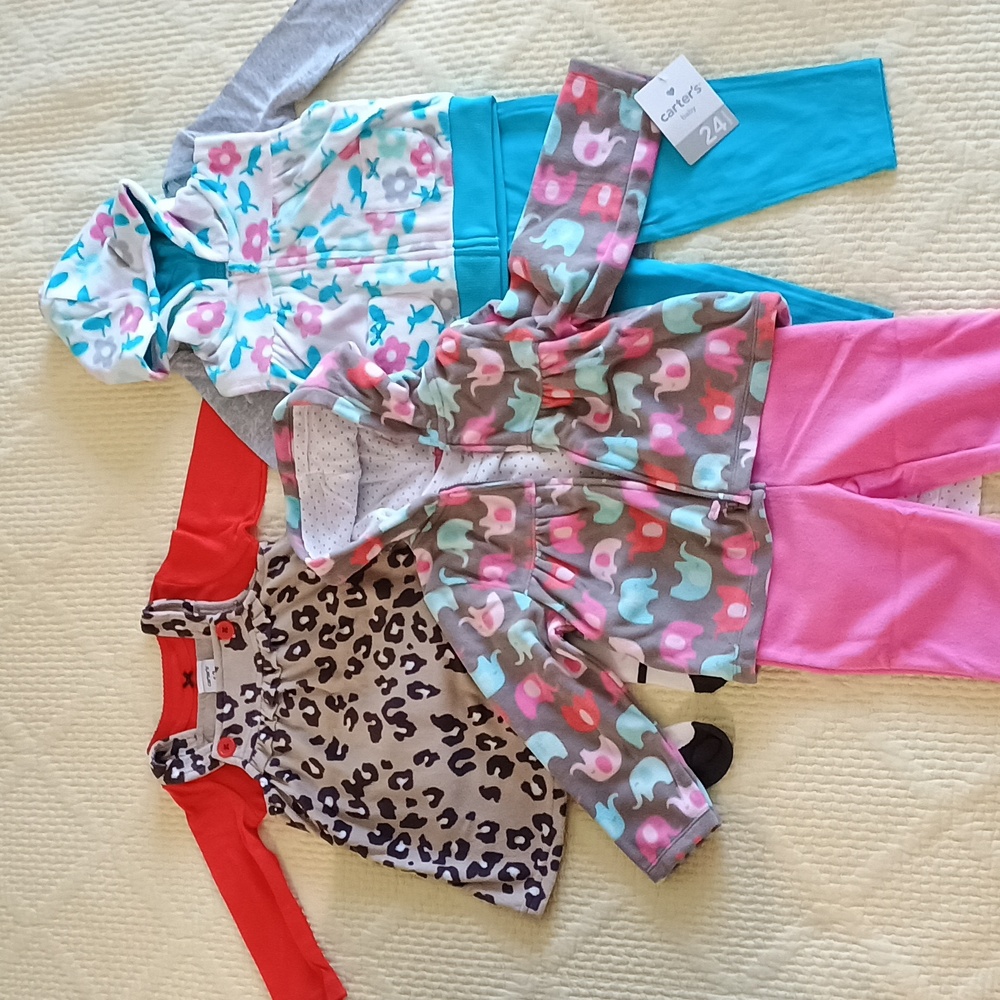 🆕 Carter's Set Of 3 Outfits Total 9 Pieces, Size 12M,18M,24M